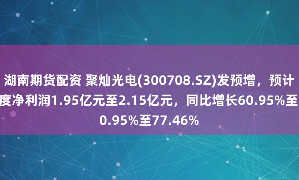 湖南期货配资 聚灿光电(300708.SZ)发预增，预计2024年度净利润1.95亿元至2.15亿元，同比增长60.95%至77.46%